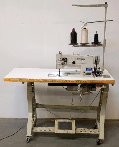 Brother LT2-B842-403 Twin Needle Industrial Sewing Machine with Table and Motor