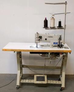 Brother LT2-B842-403 Twin Needle Industrial Sewing Machine with Table and Motor