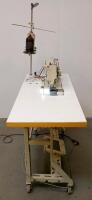 Brother LT2-B842-403 Twin Needle Industrial Sewing Machine with Table and Motor - 8