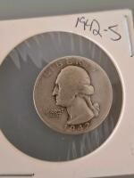 1942-S Washington Quarter, 90% Silver, 6.25G, 24.3MM, Reeded Edge - 3