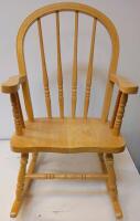 Child&rsquo;s Wooden Rocking Chair, Traditional Spindle-Back Design, Solid Hardwood Construction 24"x12"