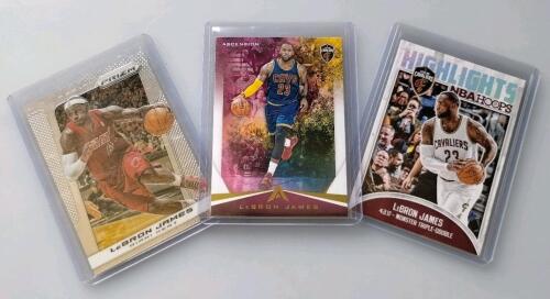 LeBron James: 2014-15 Panini Prizm Heat, 2017-18 Ascension Cavs, NBA Hoops Highlights Insert