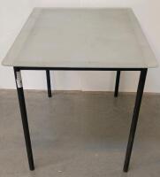 Rectangular Utility Table, Model 37555BLKW, Light Gray Top, Black Metal Frame - 3