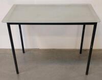 Rectangular Utility Table, Model 37555BLKW, Light Gray Top, Black Metal Frame - 5