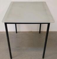 Rectangular Utility Table, Model 37555BLKW, Light Gray Top, Black Metal Frame - 6