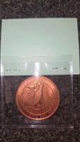 Set of 3 Collectible Coins: 1oz Copper Peace Dollar Replica, 1909 VDB Cent, Mexican Silver Dollar - 5