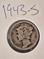 1942-S & 1943-S Mercury Dimes, San Francisco, 90% Silver, Circulated Collectible Coins - 4