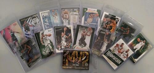 Giannis Antetokounmpo NBA Trading Cards &ndash; 15 Milwaukee Bucks Inserts, Hoops, Donruss, Prestige