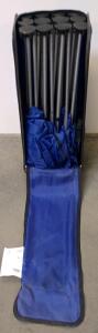 Folding Steel Air Bed Frame with Blue Carry Bag, Fits Twin & Queen Mattresses, Portable Design