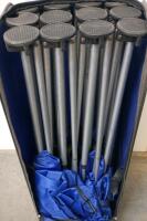 Folding Steel Air Bed Frame with Blue Carry Bag, Fits Twin & Queen Mattresses, Portable Design - 4