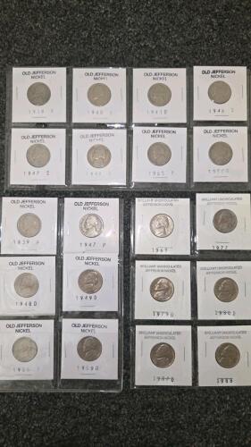 Jefferson Nickel Collection 1939-1988 Mixed Mint Marks w/ Brilliant Uncirculated Coins