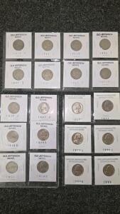 Jefferson Nickel Collection 1939-1988 Mixed Mint Marks w/ Brilliant Uncirculated Coins