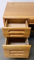 HomeWerk Executive Desk, 7 Drawers, Light Oak Finish, 60" W x 30" D x 30" H - 2
