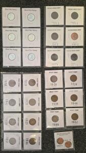 Vintage US Coin Lot &ndash; Indian Head Cents, Wheat Pennies, Steel War Pennies