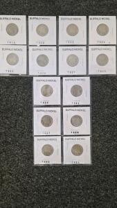 Buffalo Nickel Lot, 1919-1935, Indian Head Cent Design, U.S. 5&cent;, Circulated