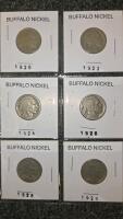 Buffalo Nickel Lot, 1919-1935, Indian Head Cent Design, U.S. 5&cent;, Circulated - 2