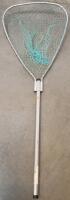 Fishing Equipment Lot: 2 Large Aluminum Landing Nets, 2 Wooden Wading Staffs, 2 Fishing Rods w/Reel - 2