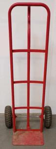 Steel Hand Truck, 600 lb Capacity, 10&rdquo; Pneumatic Wheels, 52&rdquo; Height, Red, Continuous Loop Handle