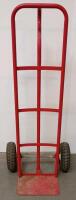 Steel Hand Truck, 600 lb Capacity, 10&rdquo; Pneumatic Wheels, 52&rdquo; Height, Red, Continuous Loop Handle