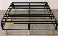 Queen Platform Bed Frame &ndash; Metal Slats, Solid Wood Legs, 9-Leg Support, Fully Assembly - 4
