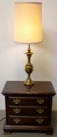 Kincaid 79-141 3-Drawer Nightstand, Solid Hardwood, Antiqued Brass Hardware & Table Antique Lamp