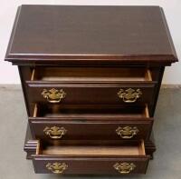 Kincaid 79-141 3-Drawer Nightstand, Solid Hardwood, Antiqued Brass Hardware & Table Antique Lamp - 3
