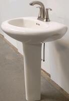 American Standard Boulevard 4-Inch Centerset Pedestal Sink With Brushed Nickel Faucet - 2