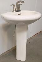 American Standard Boulevard 4-Inch Centerset Pedestal Sink With Brushed Nickel Faucet - 3