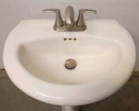 American Standard Boulevard 4-Inch Centerset Pedestal Sink With Brushed Nickel Faucet - 4