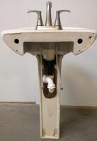American Standard Boulevard 4-Inch Centerset Pedestal Sink With Brushed Nickel Faucet - 5