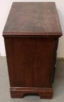 Traditional Wooden 2-Drawer Nightstand with Brass-Tone Pulls and Ornate Detailing - 5