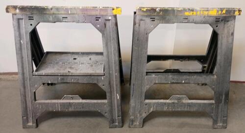 Plastic Folding Sawhorses, 500 lb Capacity Each, 32" H x 22.5" W x 5" D, Set of 2