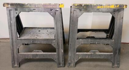 Plastic Folding Sawhorses, 500 lb Capacity Each, 32" H x 22.5" W x 5" D, Set of 2
