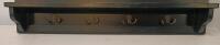Black Wall-Mounted Entryway Mirror with Shelf and 4 Double-Prong Hooks, - 3