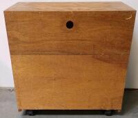2-Drawer Oak File Cabinet With White Laminate Top, Brass Handles, Locking Drawer & Wooden TV Stand - 10