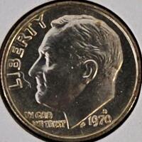 1970&ndash;1987 Roosevelt Dime Lot &ndash; 8 Uncirculated Coins, P&D Mints, with Display Card, 1943 Steel War Pennies - 6 Coins - 3