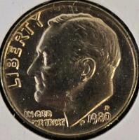 1970&ndash;1987 Roosevelt Dime Lot &ndash; 8 Uncirculated Coins, P&D Mints, with Display Card, 1943 Steel War Pennies - 6 Coins - 13