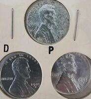 1970&ndash;1987 Roosevelt Dime Lot &ndash; 8 Uncirculated Coins, P&D Mints, with Display Card, 1943 Steel War Pennies - 6 Coins - 21