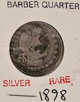1898 Barber Quarter & 1865 Two Cent Piece &ndash; Historic U.S. Coins - 2