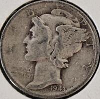 1904 Barber Dime & 1943 Mercury Dime 90% Silver, Circulated, US Collectible Coins - 6