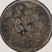 1857 Seated Liberty Dime Silver & 1859 Indian Head Cent Copper Nickel, Circulated, Historic U.S. Coins - 4