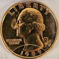 U.S. Eisenhower Dollar 1977, 24k Gold-Plated 1989-D Washington Quarter, Colorized MD Kennedy Half - 3