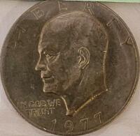 U.S. Eisenhower Dollar 1977, 24k Gold-Plated 1989-D Washington Quarter, Colorized MD Kennedy Half - 6