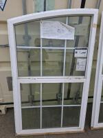 2 Alside 70 Series 36x60 Arch Top Single Hung Windows, Double Glazed, Colonial Grids, Vinyl Frame - 2