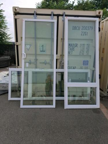 White Vinyl Sliding Glass Patio Door Panels, SunCoat Low-E Tempered, approximately 35.7"x93.3" / 35.5"x95.5"/35.5x95 (3 Panels In Total)