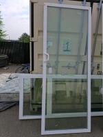 White Vinyl Sliding Glass Patio Door Panels, SunCoat Low-E Tempered, approximately 35.7"x93.3" / 35.5"x95.5"/35.5x95 (3 Panels In Total) - 2