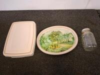 Chicago Cutlery Walnut Knife Set, Pyrex Bakeware, Serving Trays, Flatware & Kitchen Linens - 9