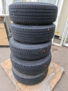 Set Of 5 Firestone Transforce HT2 LT245/75R16 Tires, Load E, 16" 8-Lug Steel Wheels, All-Season