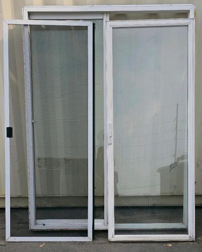White Vinyl/Aluminum Sliding Glass Patio Door With Removable Screen, 2-Panel