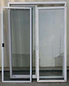 White Vinyl/Aluminum Sliding Glass Patio Door With Removable Screen, 2-Panel